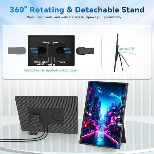 16" Portable Monitor Laptop Screen Extender 1200P FHD Travel Gaming Monitor - Image 3