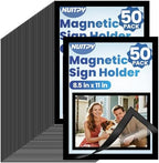 NUITPY 50 Pack Magnetic Sign Holder, 8.5in x 11in Magnetic Paper Holder by Unknown