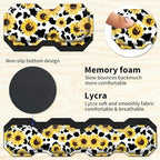 Gaming Mouse Pad Wrist Support & Desk Mat(35.4" x 15.7") & Keyboard Wrist Rest & Coasters CGFGHHUY 4 Pcs Set with Memory Foam Ergonomic Easy Typing Pain Relief - Cow Print Sunflowers - Image 4
