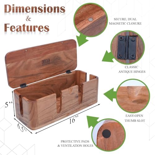 Cable Management Box, Power Strip & Extension Cord Hider, Desk Organizer - Image 3