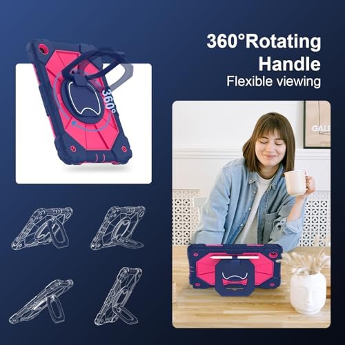 Scnioy for Galaxy Tab A11+ Plus / A9+ Case 11 Inch 2025/2023, Navy Pink - Image 4