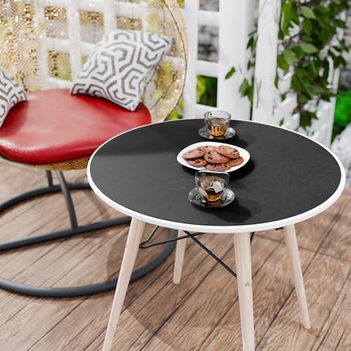 MAIDERN 24 Inch Round Cork & Leather Placemats, Cuttable Size (18-24 Inch), Trimmable Dining Table Mat, Heat Resistant/Non-Slip Table Cover for Kitchen, Office, or Restauran (Black) - Image 4