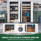 Letaya Metal Garage Storage Cabinets with Lock Door and Adjustable Shelves, Steel Tool Cabinets for Home,Office,Warehouse Organisieren (Gery White, 72" H) - Image 5