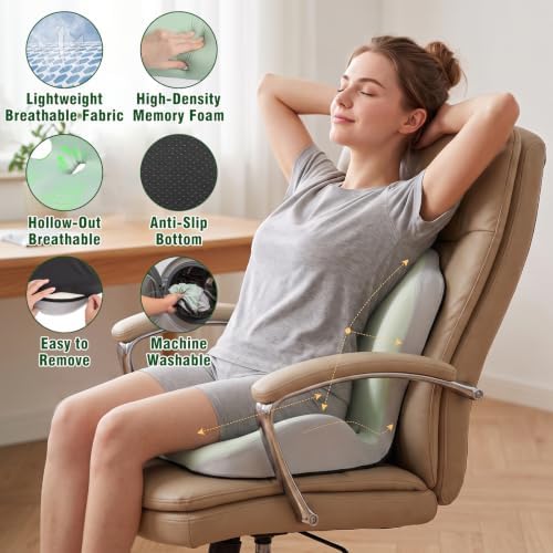 Car Seat Cushion Office Chair Cushion with Lumbar Support Pillow - Image 6