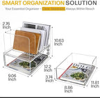 Acrylic Desk Organizer with Drawers, Paper Organizer for Desk, Vertical File Organizer with 4 File Slots, Clear Desktop Office Organizer for Papers, Files & School Supplies - Image 5