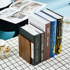Large Bookend Hold Heavy Books-7x4x5in 2 Pack Non-Skid Wood Bookends Walnut - Image 4