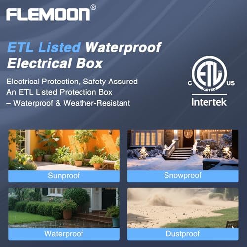Flemoon Large Outdoor Electrical Box, IP54 Waterproof Extension Cord Cover - Image 4
