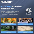 Flemoon Large Outdoor Electrical Box, IP54 Waterproof Extension Cord Cover - Image 4
