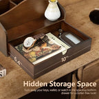 Rebee Vision Mail Organizer for Desk with 4-Slot Letter Home Decor, Brown - Image 5