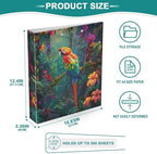 JIPONI 3 Ring Binder Parrot Macaw Tropical 1 Inch Round Binders for Men Women Students, Cute File Organizer for Office Home School - Image 4