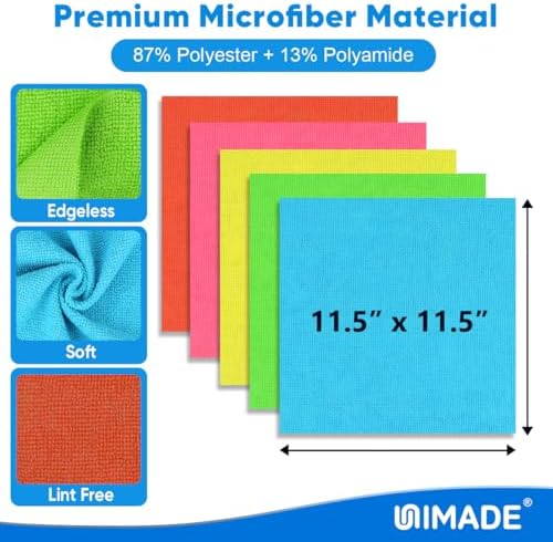 UNIMADE Microfiber Cleaning Cloth, 150PK Reusable Shop Rags Bulk - Image 2