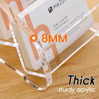 HeZone Business Card Holder for Desk Clear Acrylic Cards Stand Rack Multiple 8 slots 4 Tier, Business Card HolderDisplay for Women and Men Organize 400 Cards (8 Slots) - Image 5