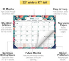Desk PAD: 22" x 17" Large Print Desk Pad Calendar, APR 2026 - DEC 2027, 21 Months, (Teal Floral) - Image 2