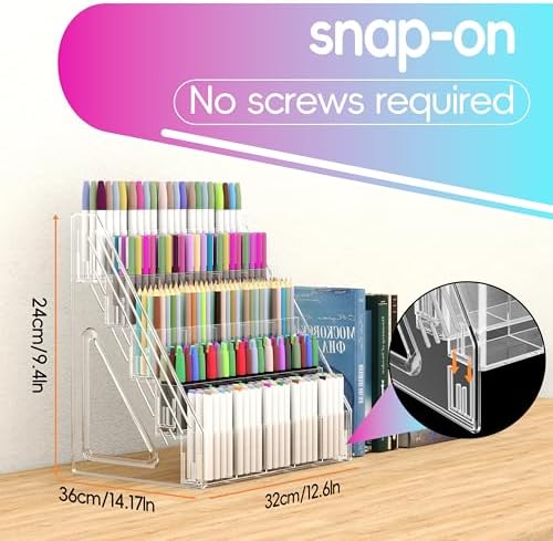 150 Slots Marker Organizer, 5 Tier Acrylic Marker Storage Rack - Image 3