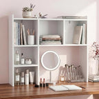 35.5" Dorm Desk Hutch White, Desktop Bookshelf with 5 Shelves by Unknown