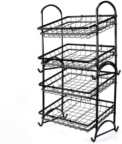 Stackable Candy Display Rack|Stackable Candy Organizer|Multi-Function Snack Rack&Shelf for Chips |Perfect Display Solution for Stores (Black, Medium) - Image 4