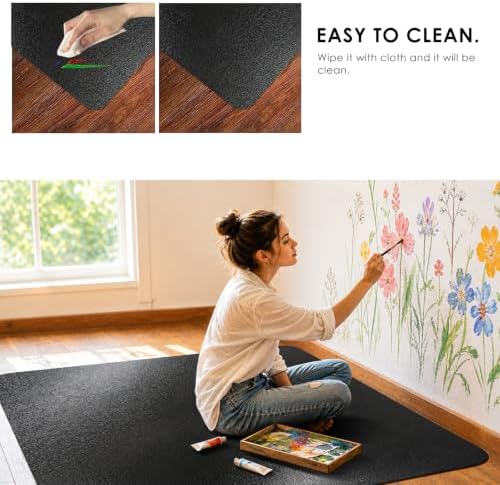 Kuyal Chair mat for Hardwood Floor, 46 x 46 inches Rectangle Floor Mats - Image 5
