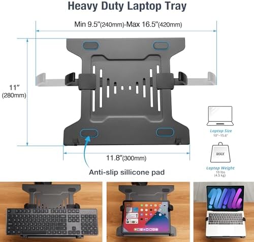 AVLT Laptop & Monitor Arm Desk Mount for 17-38" Screens - Black - Image 4