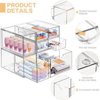 Desk Organizer with 7 Drawers, Clear, Stackable - Image 5