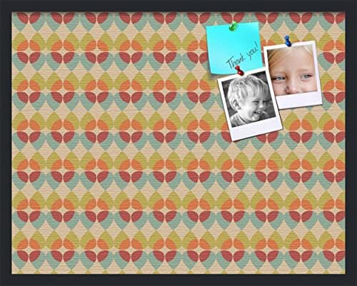 PinPix 28x22 inch Cork Bulletin Board. This Decorative Framed Pin Board Comes with Abstract Pattern in Color Design and Satin Black. Ideal for Home, Office Decor or School (PinPix-564) by PinPixBulletinBoards