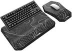 3-in-1 Ergonomic Keyboard Stand with Wrist Rest & Mouse Pad Set,Topographic by abcmat