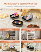 KALLAX Small Woven Storage Basket for Organizing, 12 x 8 x 4.5 inch, 3 Pack - Image 3