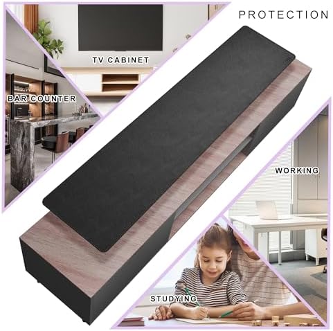 Vyaaa 70.8"x15.7" PU Leather & Cork Large Desk Mat (Black) - XXL Extended Mouse pad, Reversible Desk Protector, Non-Slip Computer Desk pad for Office, Gaming, Home - Image 4