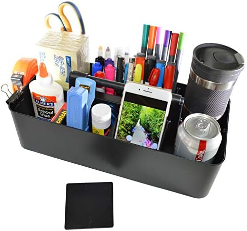 -Large Portable Caddy, DIY Dividers, 8 Compartments, School Office Supplies Home Business Organizer,Portable Basket with Handle Storage Organizer Modern Made in USA (3 PACK, Black) - Image 6