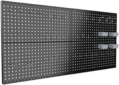 Pegboard Smith 4x2ft Metal Pegboard Kit for Tools Storage, Black Pegboard Wall Organizer with Hooks and Pegboard Bins - Image 7