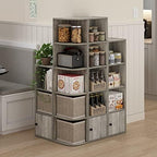 Furinno Luder Shelf Bookcase with 1 Door Storage Cabinet, French Oak - Image 5