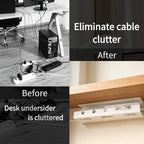 Under Desk Cable Tray 2-Pack White ABS Adhesive Mount - Image 5
