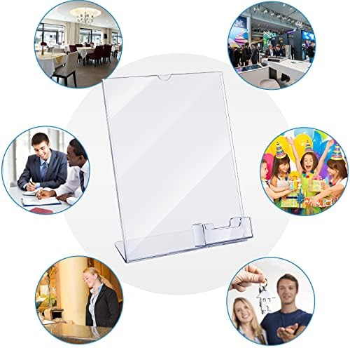 Vicenpal 4 Pcs Acrylic Flyer Holder Stand with Business Card Pocket 8.5x11 - Image 6