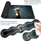 Desk Mat, Mouse Pad with Wrist Rest, 4-in-1 Large Mouse Pads for Desk, Ergonomic Mouse Pad and Keyboard Wrist Rest Gaming Keyboard Mat for Office,Donkey with Flower Crown - Image 3
