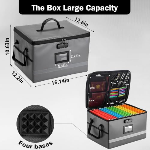EXLIFBAG Fireproof File Organizer with Lock, 1 Layer - Image 3