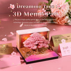 3D Memo Pad Time Piece Calendar 2027, 3D Tear-Off Art Desk Calendar 2027, Creative 3D Memo Pad Paper Art Tree House DIY Paper Carving Decoration (Cherry Blossom Tree) - Image 5