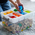 Citylife 32QT Clear Craft Organizers and Storage Box with Removable Tray - Image 3