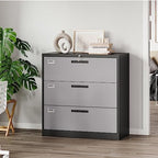 Letaya File Cabinet with Lock-Lateral 3 Drawer Metal Filing Cabinets-Organization Storage for Home Office-Hanging Letter/Legal/F4/A4 Size (Grey Black) - Image 2