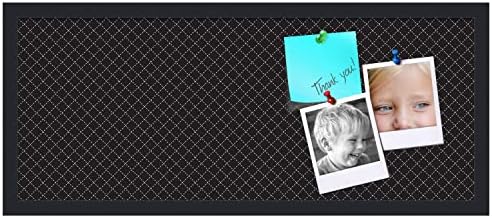PinPix 30x12 inch Cork Bulletin Board. This Decorative Framed Pin Board Comes with Diamond Pattern in Black Design and Satin Black. Ideal for Home, Office Decor or School (PinPix-120) - Image 2
