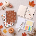 Fall Notebooks with Pens Bulk, 24 Sets, 5.5 x 4.7 Inch, Pumpkin - Image 2