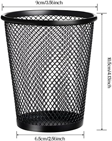 Leelosp 24 Pcs Pen Holder Mesh Pen Cup Bulk Metal Pencil Cup Holder for Desk Black Organizer Round Office Classroom for Back to School Students Kids Adult - Image 2