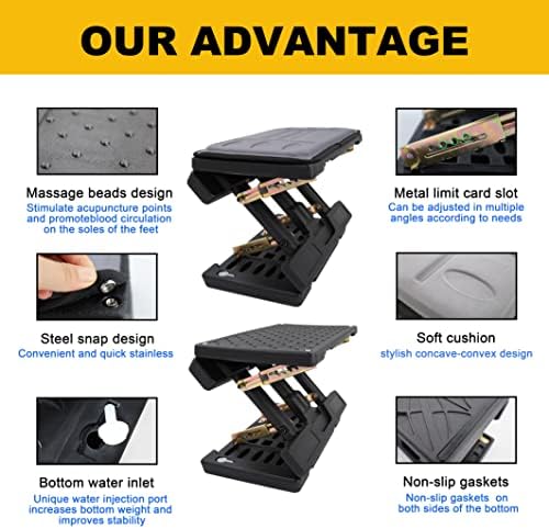 Adjustable Under Desk Foot Rest & Leg Rest Massage Office Footrest - Image 4
