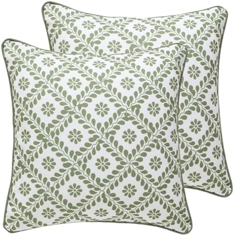 ISAENNE Designer Linen Throw Pillow Cover,Set of 2,18"x18"-Mosella C by Isaennehomedecoration