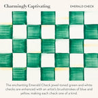 MACKENZIE-CHILDS Enamel Recipe Box, Green-and-White Emerald Check - Image 3