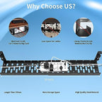 31Inch Extendable Under Desk Cable Management Tray, Metal Cable Management Tray Under Desk Cord Management with Clamp, Extendable Power Strip Cord Holder for Wire Cable Management - Image 5