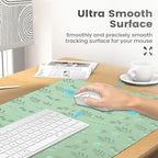 Minimalist Eucalyptus Office Desk Mat 31.5" x 15.7" Desktop Mat PU Leather Large Mouse Pad White Mousepad Non-Slip Table Mat for Girls, Women, Home, Work, Computer, and Gaming - Image 4