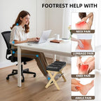 Foot Rest Under Desk at Work, Solid Wood Double Step Footrest - Image 2
