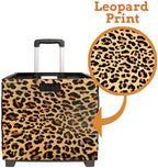Inspired Living Ultra-Slim Rolling Collapsible Storage Pack-N-Roll Utility-carts, with Telescopic Handle, for Home, Garden, Shopping, Office, School use, Large, Leopard - Image 5