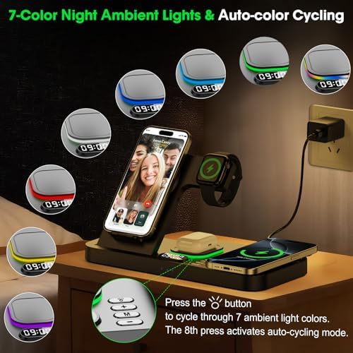 Dual Phone Foldable Wireless Charging Station for Apple, Couple&Family Use - Image 4