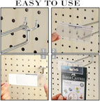 Thyle 100 Pcs Metal Scan Hook with Label Holder for 1/8" to 1/4" Pegboard, Peg Board Hooks with Price Tag, Pegboard Wall Accessories for Home Garage Retail Display Supplies (4 Inch) - Image 3