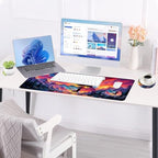 Large Keyboard Mouse Pad Set, Extended Mouse Pad+Keyboard Wrist Rest Support, Memory Foam Ergonomic Easy Typing, 4Pcs (31.5×11.8 in) Desk Pad Set for Office Home,Beautiful Bald Eagle Flying - Image 3